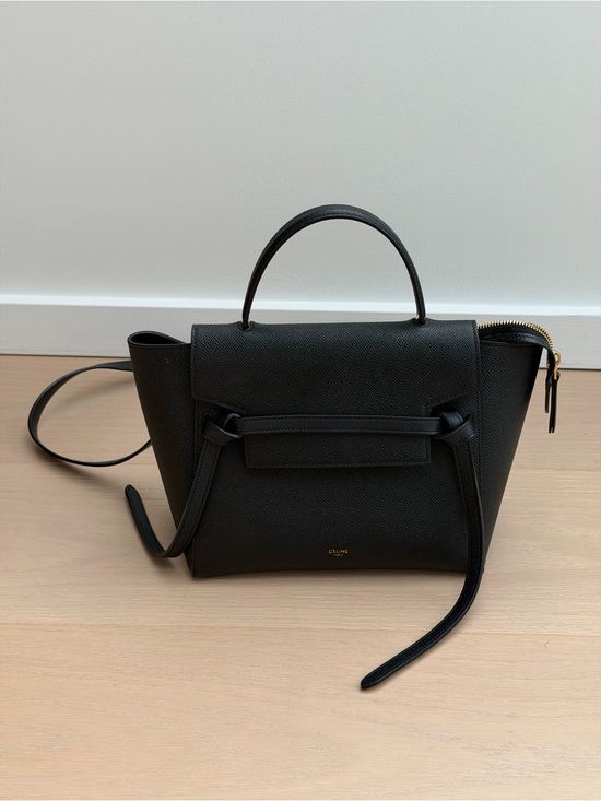 Celine Handbags - Celine Black Micro Belt Bag in Black- grained calfskin leather